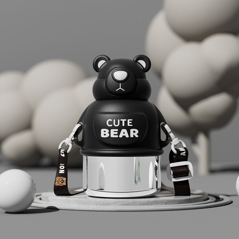 Tazza termica simpatico orso da 550 ml-nero