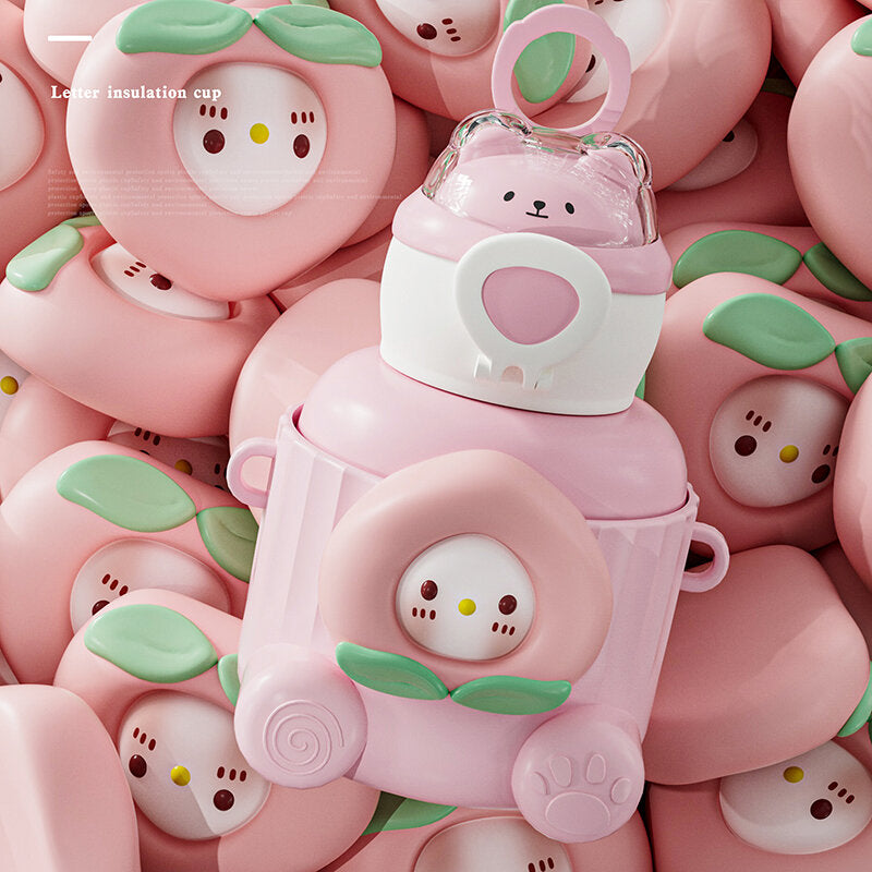 Tazza termica per bambini Fruit Space Capsule da 500 ml-rosa