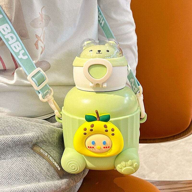 Tazza termica per bambini Fruit Space Capsule da 500 ml-Verde