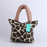 Borsa a nuvola con stampa leopardo - caffè