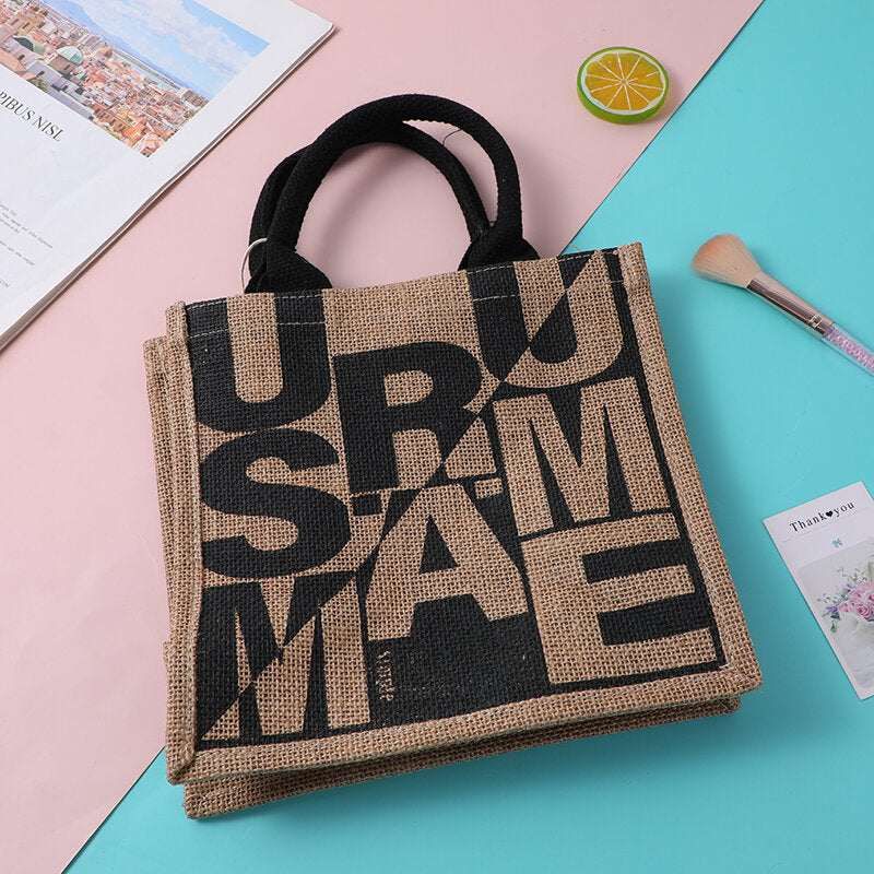 Borsa inglese creativa in lino nero