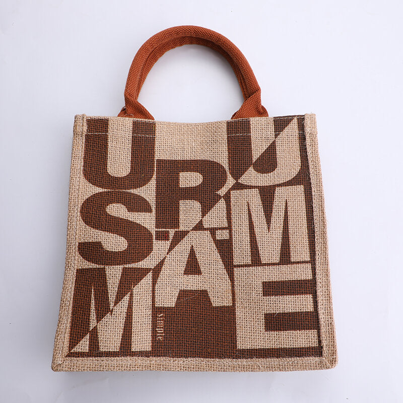 Borsa inglese creativa in lino marrone