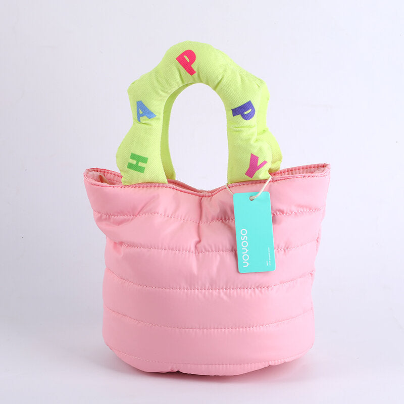 Borsa a nuvola inglese con ricamo colorato - rosa