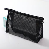 Borsa quadrata per il trucco e la toilette, nera
