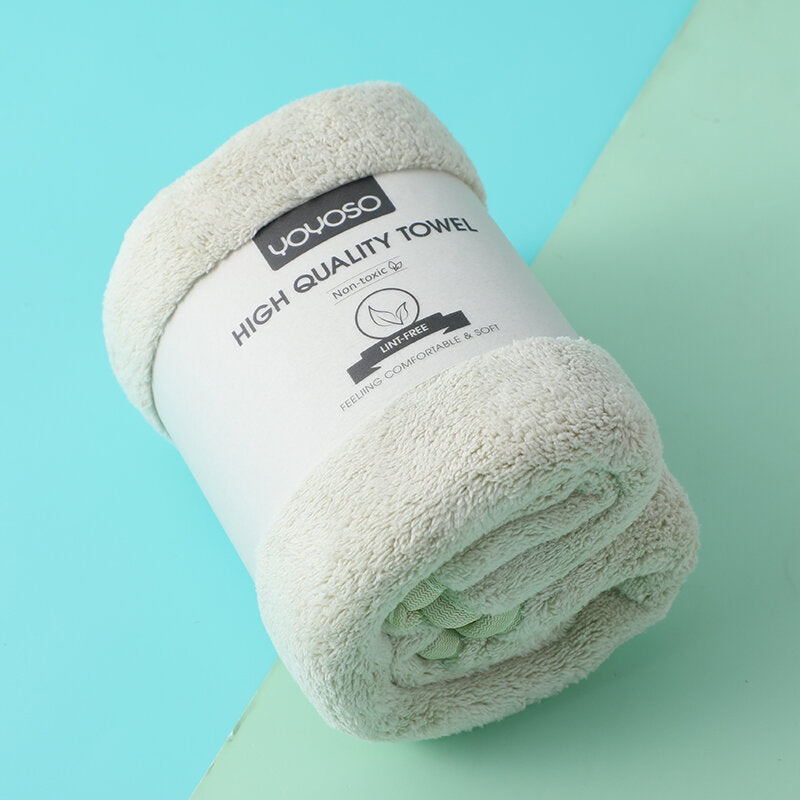 Asciugamano serie Morandi in velluto color corallo - verde chiaro