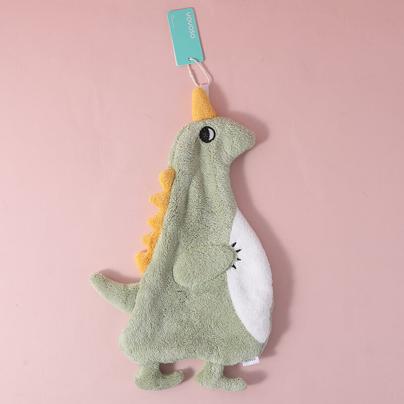 Asciugamano verde con dinosauro