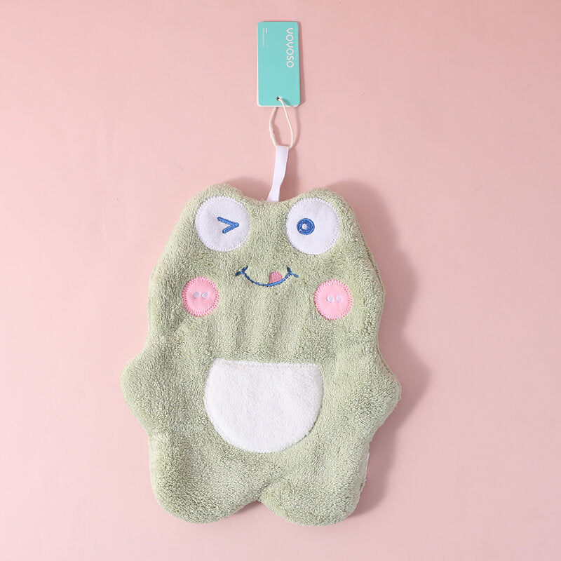 Asciugamano a forma di rana verde