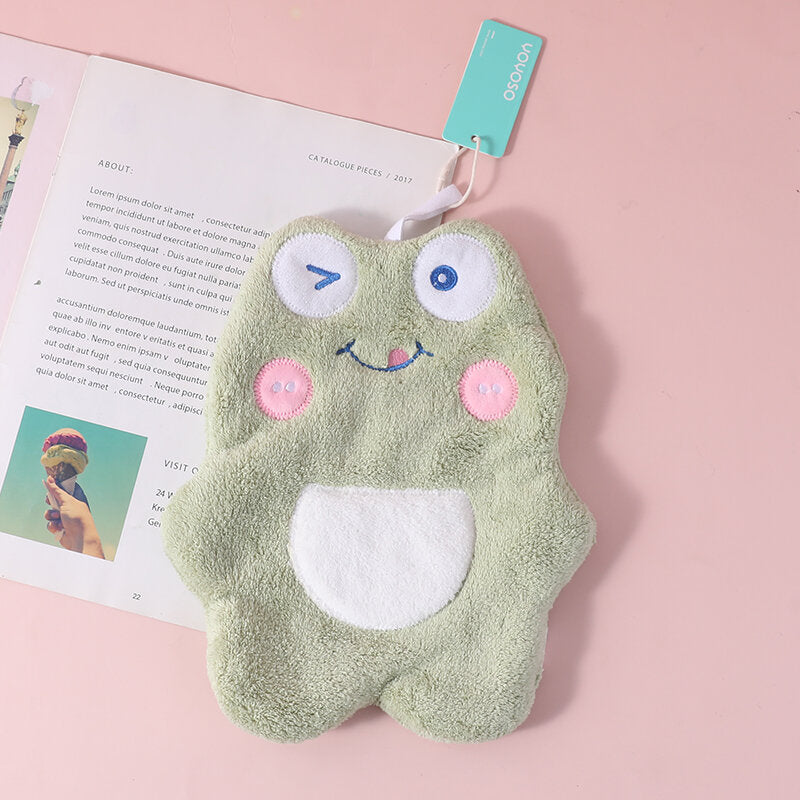 Asciugamano a forma di rana verde