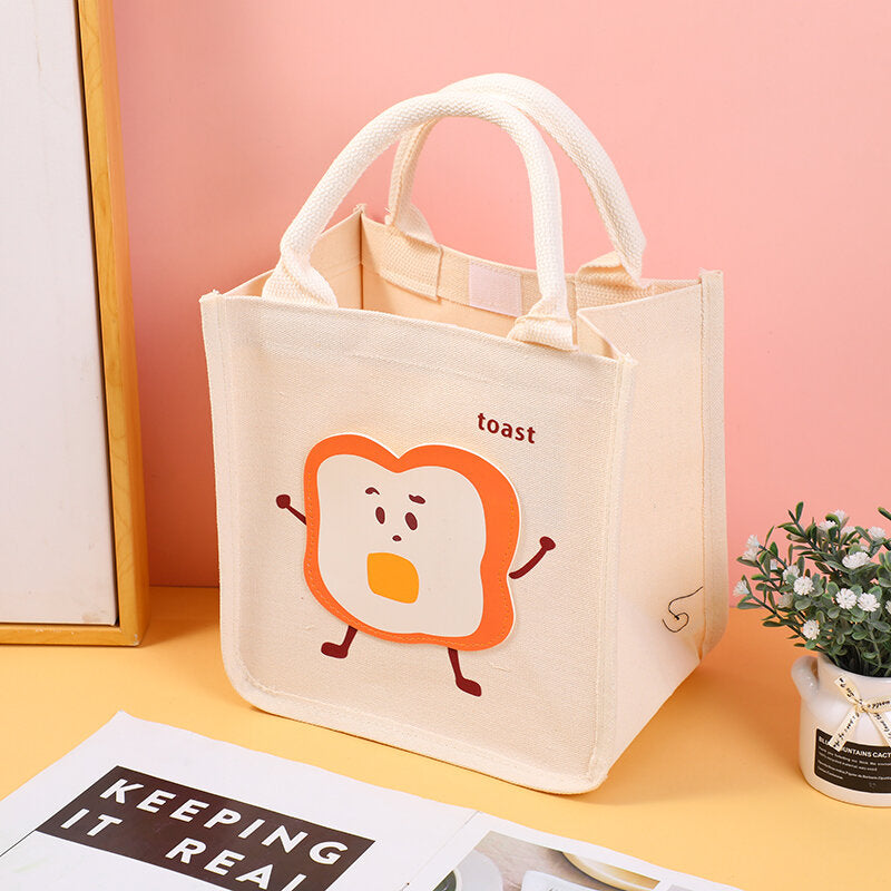 Borsa bento di alimenti, bianca