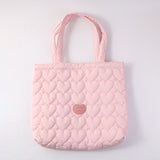 Borsa a tracolla con bottone magnetico ricamato Love - rosa