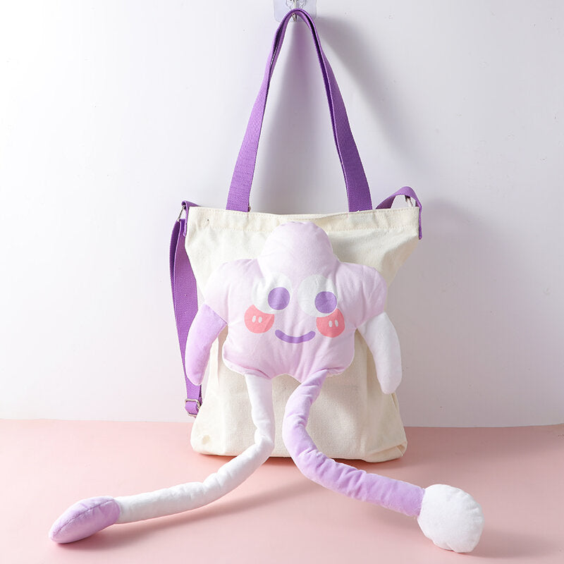 Borsa a tracolla a doppio uso Leggy Monster - viola