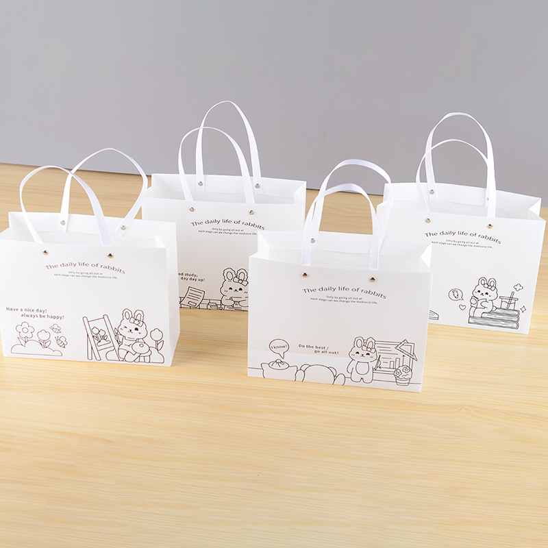 Sacchetto regalo grande orizzontale giornaliero in PP con coniglio