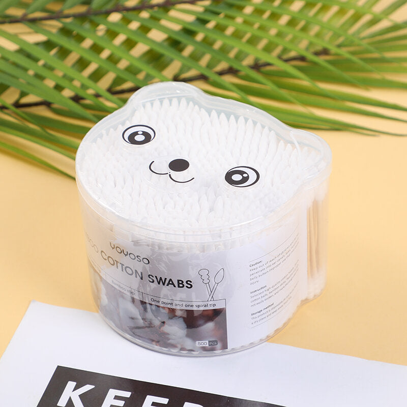 cotton fioc di bambù Panda 500 pz (una punta e una spirale)