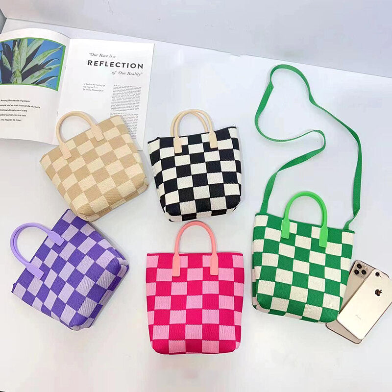 Borsa a tracolla a scacchi