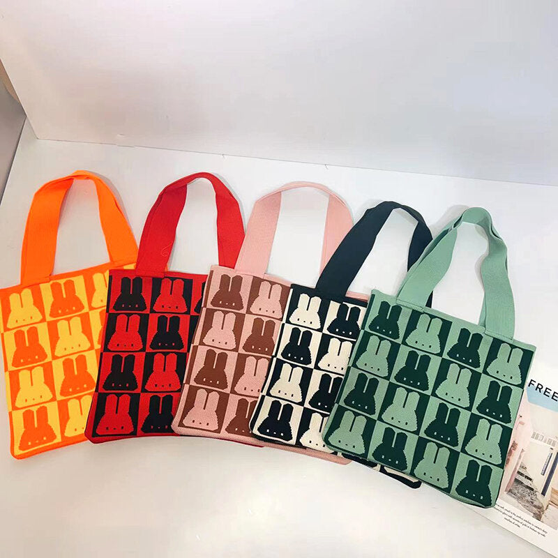 Borsa a tracolla quadrata con animale dei cartoni animati