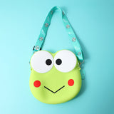 Portamonete con testa di rana dagli occhi grandi