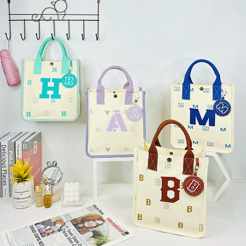 Borsa di stoccaggio in tela quadrata / Borsa per il pranzo rivestita della serie Gwell