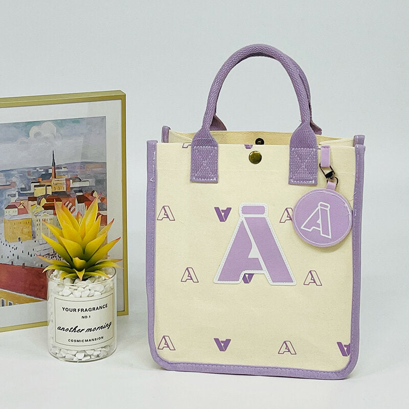 Borsa di stoccaggio in tela quadrata / Borsa per il pranzo rivestita della serie Gwell