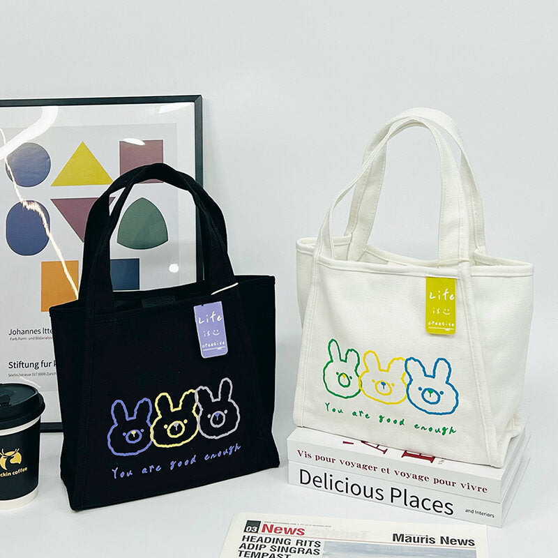 Borsa di tela tipo gilet / Borsa della spesa rivestita della serie Duoduo rabbit