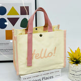 Borsa tote in tela / Borsa shopping rivestita della serie Hello