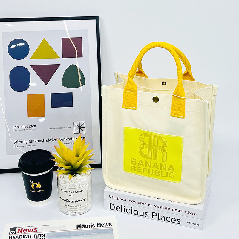 Borsa di stoccaggio in tela quadrata / Borsa della spesa rivestita in serie di lusso leggero