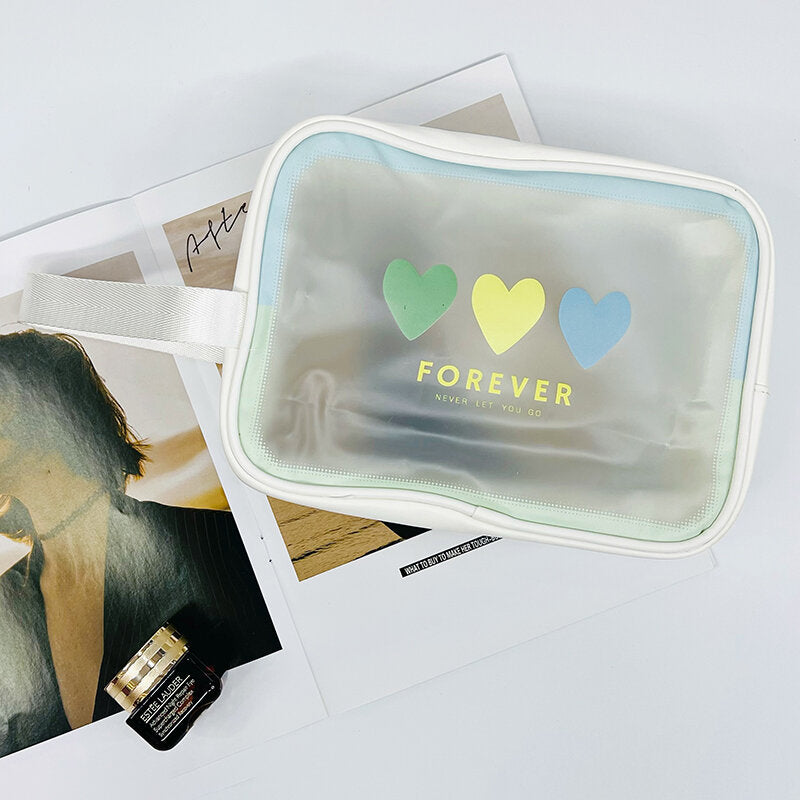 Borsa da toilette media orizzontale / Borsa per il trucco smerigliata della serie Flipped sweetheart