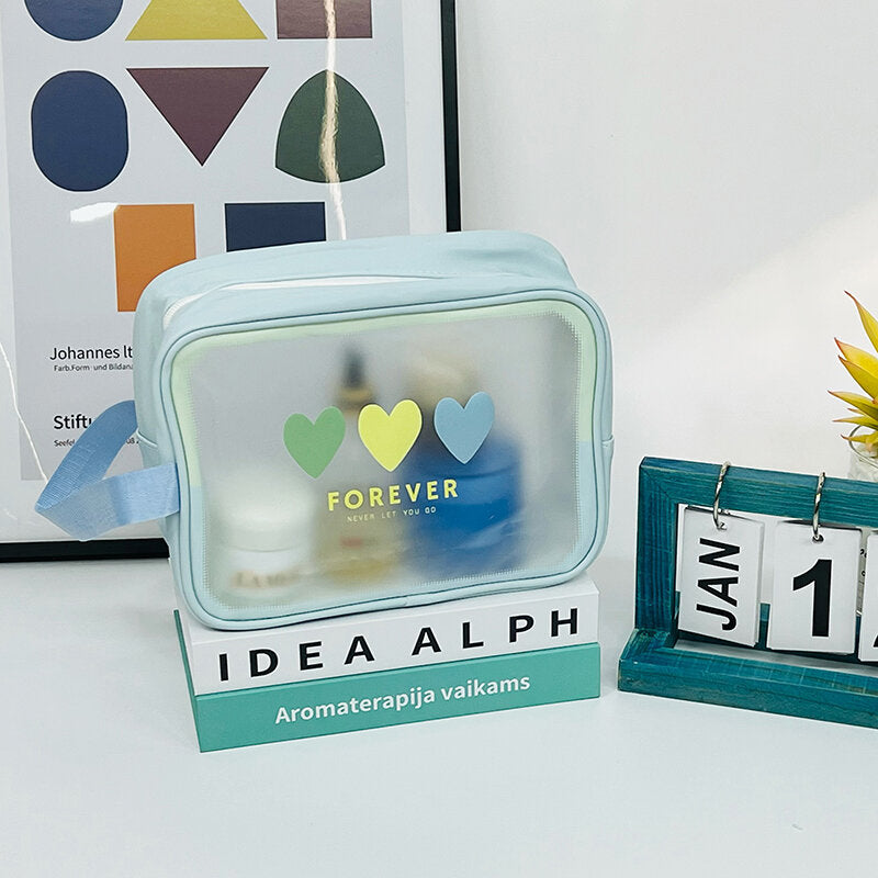 Borsa da toilette media orizzontale / Borsa per il trucco smerigliata della serie Flipped sweetheart