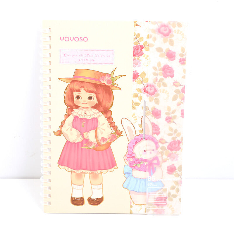 Quaderno a spirale morbida Egg Roll Sister Rose Manor A5-riga orizzontale pagine interne