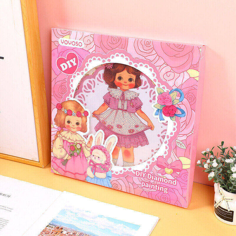 Rotolo d'uovo sorella rosa maniero diamante pittura 30x30mm-C stile