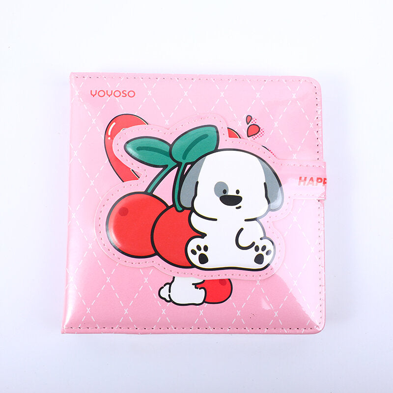 Quaderno con fibbia magnetica quadrata a forma di cane papi colorato e fruttato - pagine interne colorate