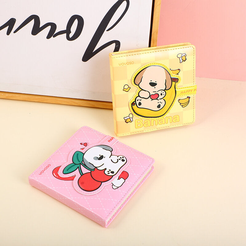 Quaderno con fibbia magnetica quadrata a forma di cane papi colorato e fruttato - pagine interne colorate