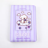 Libro puzzle colorato e fruttato antistress di Puppy Papi, con pagine interne a righe A6