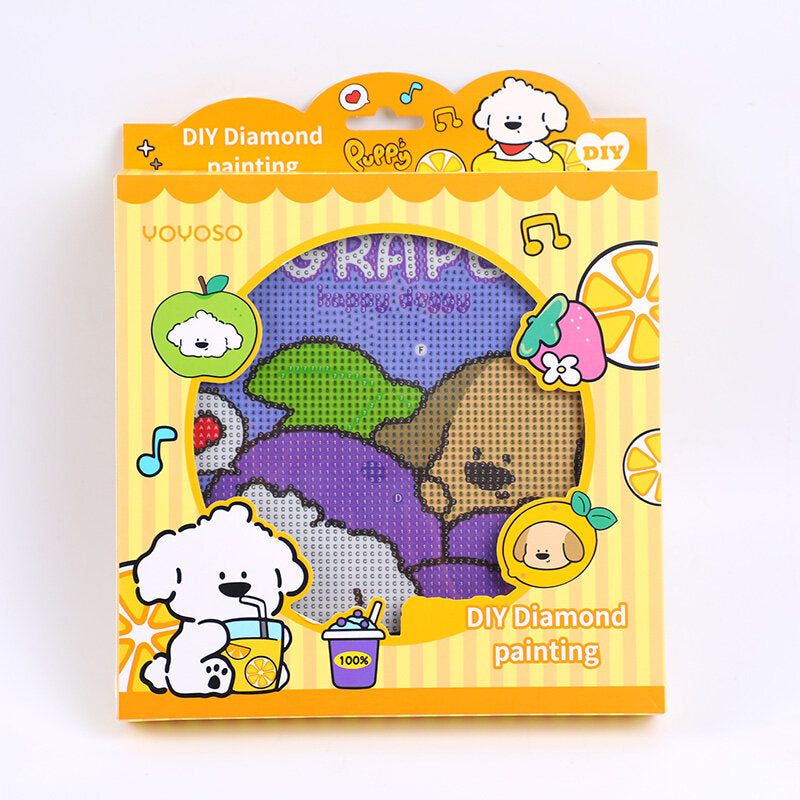 Papi cane fruttato colorato dipinto a diamante 20x20mm stile D