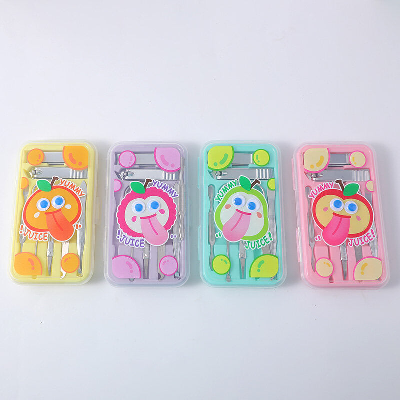 Set di tagliaunghie emoji alla frutta 7 pezzi