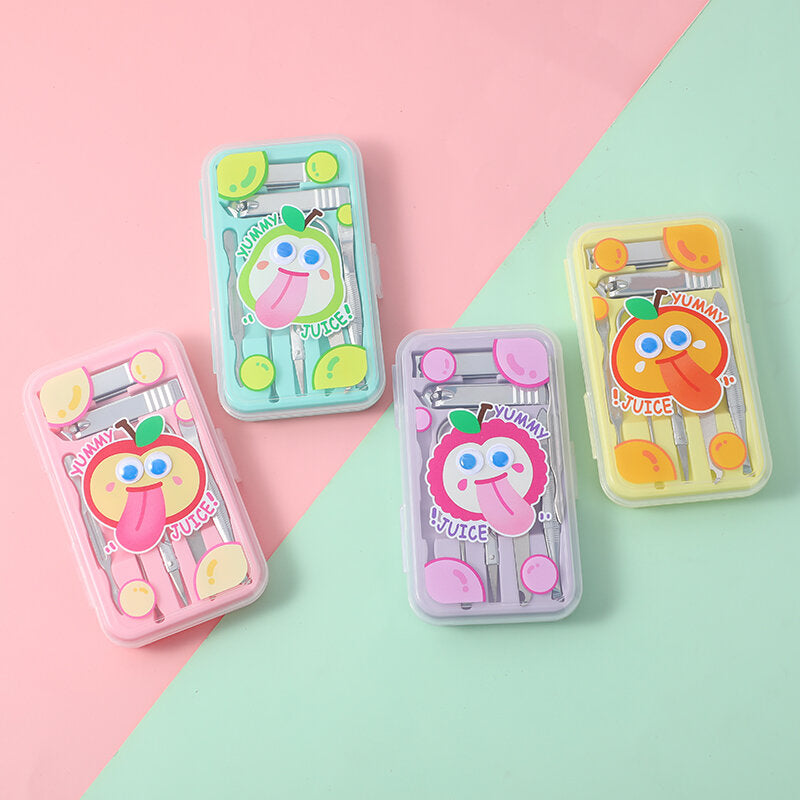Set di tagliaunghie emoji alla frutta 7 pezzi