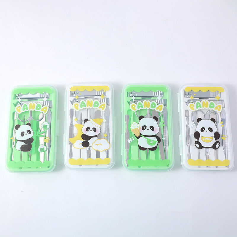 Set di forbici di unghie di panda cinese 7 pezzi