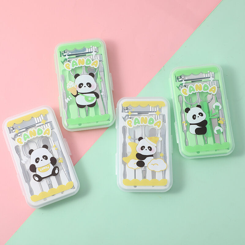 Set di forbici di unghie di panda cinese 7 pezzi