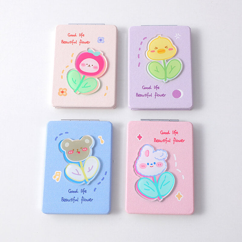 Specchio rettangolare con fiori e animali