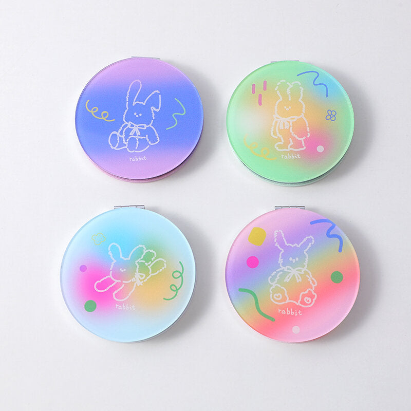 Grande specchio rotondo gradiente moda coniglio divertente
