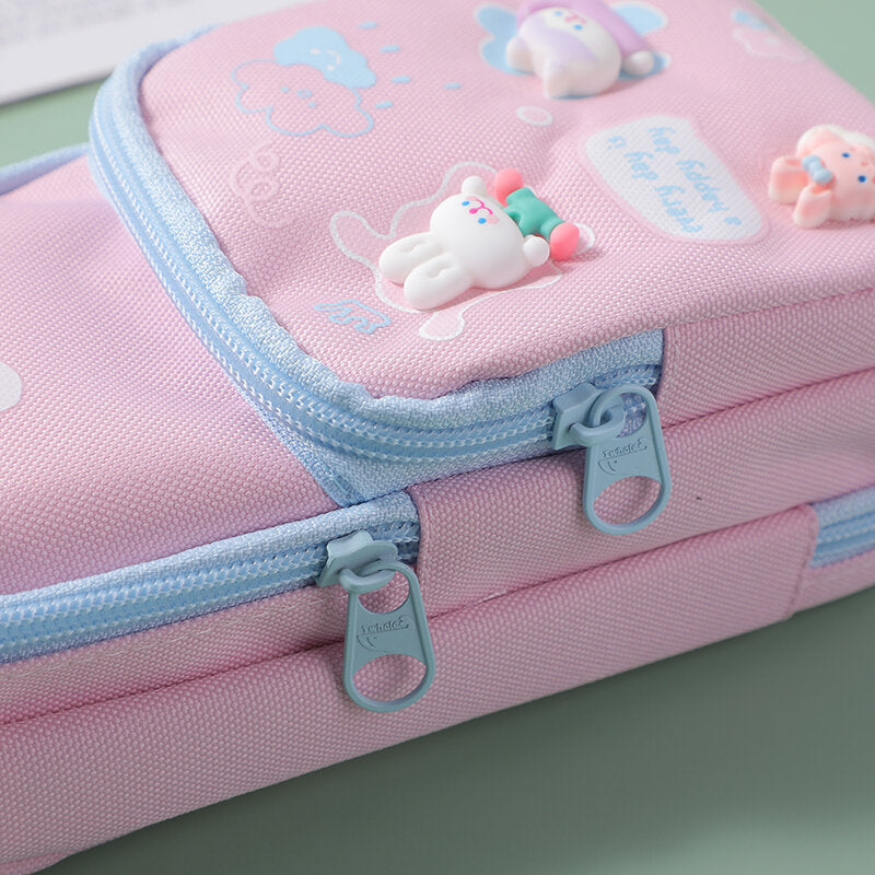 Coniglio rosa zaino portamatite