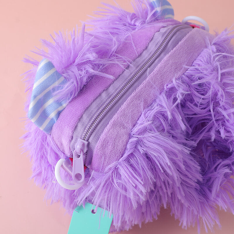Borsa a tracolla in peluche di un simpatico mostro