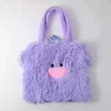 Borsa a tracolla in peluche a forma di mostro quadrato