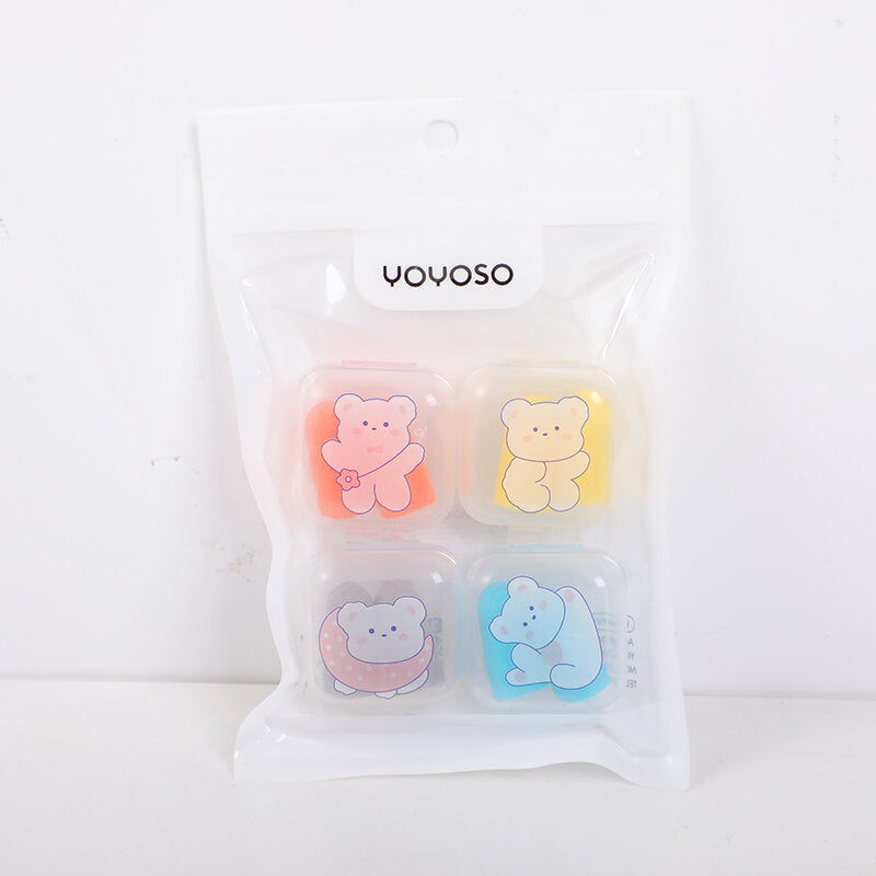 Tappi di orecchie in spugna serie Little Bear 4 paia