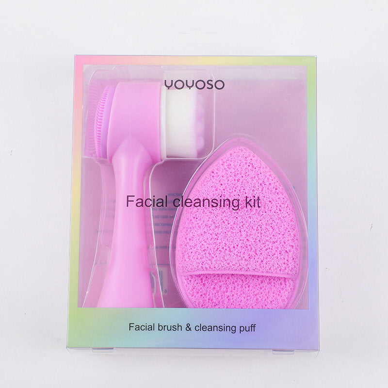 Kit spazzola viso e spugna detergente