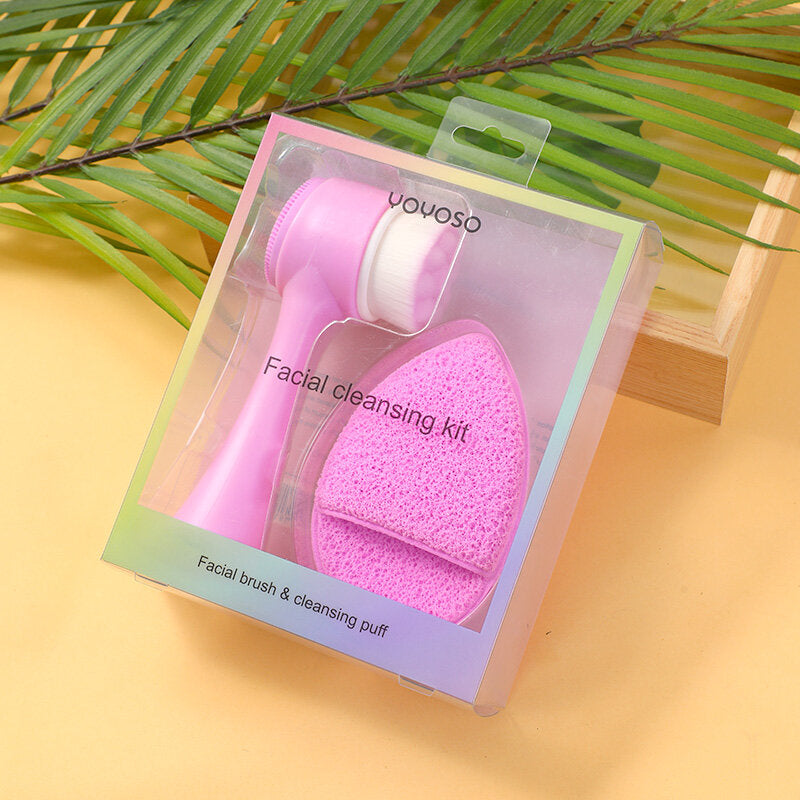 Kit spazzola viso e spugna detergente