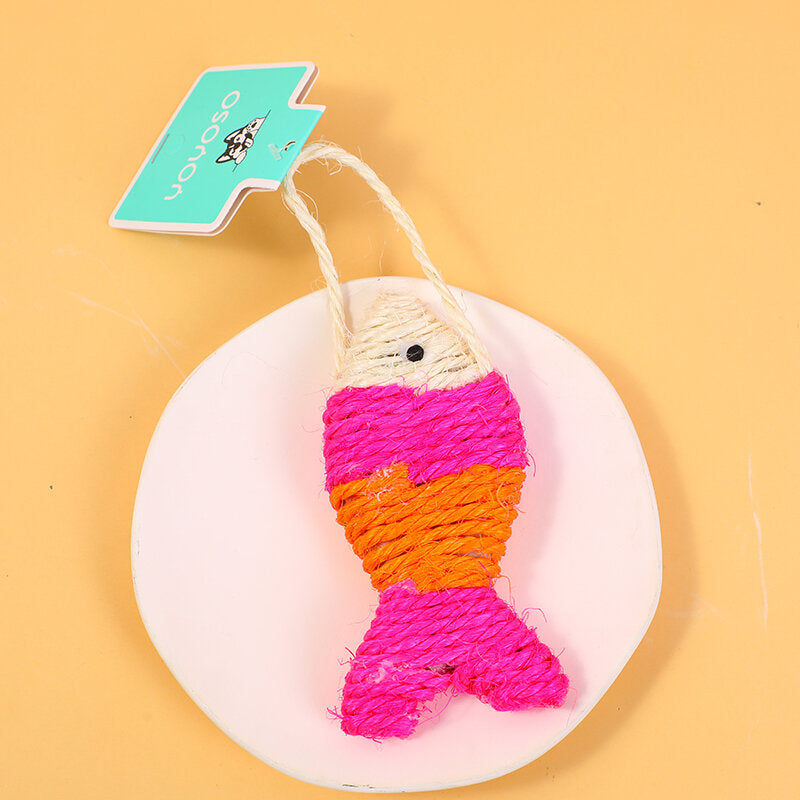 Giocattolo per cani in sisal e canapa con pesce bicolore