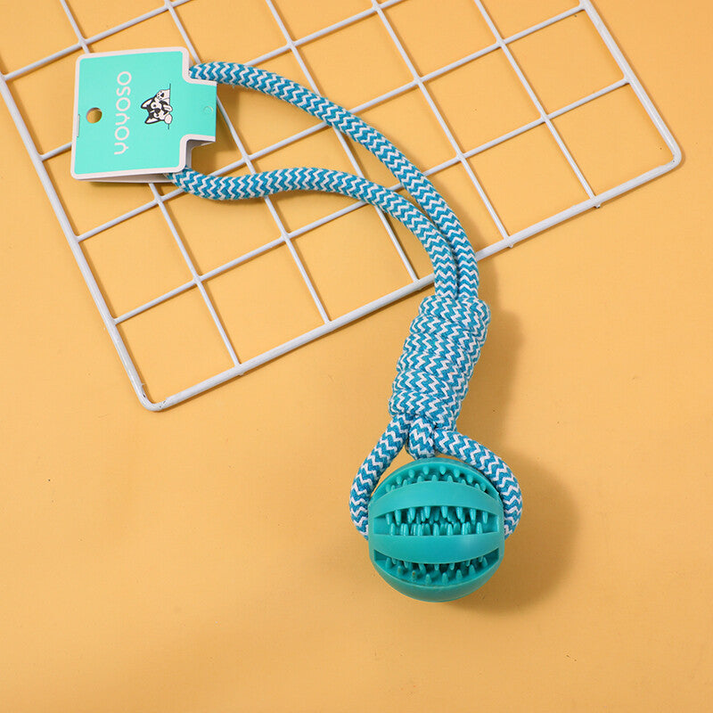 Palla media per la pulizia dei denti all'anguria con nodo per cani