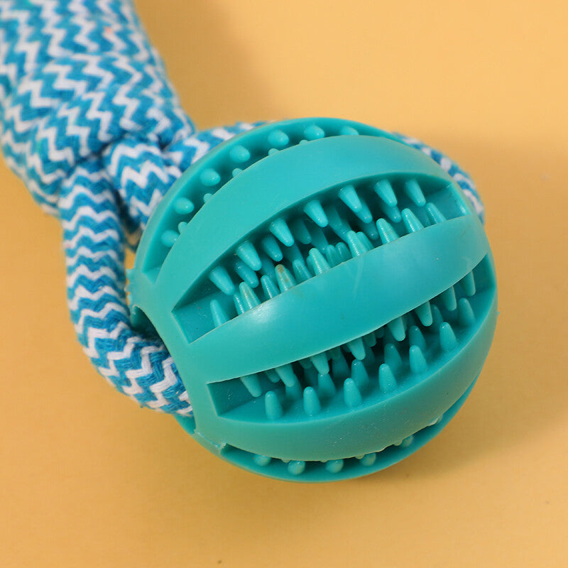 Palla media per la pulizia dei denti all'anguria con nodo per cani