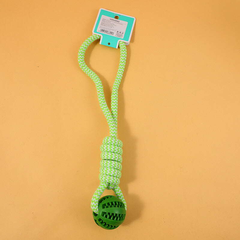Palla per la pulizia dei denti a forma di anguria con nodo, giocattolo per cani
