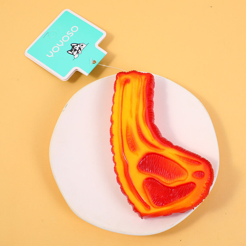 Gioco per cani a forma di bistecca